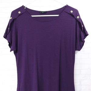 Workshop Button Shoulder Purple Top M